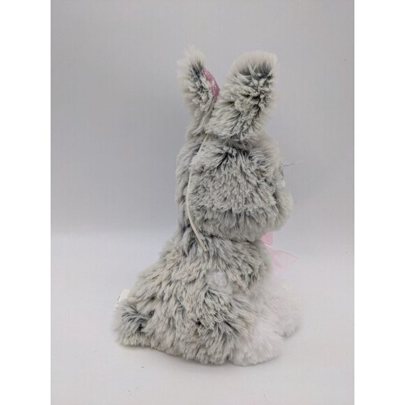 Tom's toy bunny rabbit plush toy stuffed animal glitter ears eyes gray white 8" - Picture 4 of 10